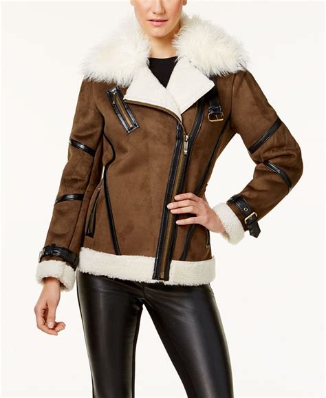 michael kors shearling jacket|michael kors jacket women.